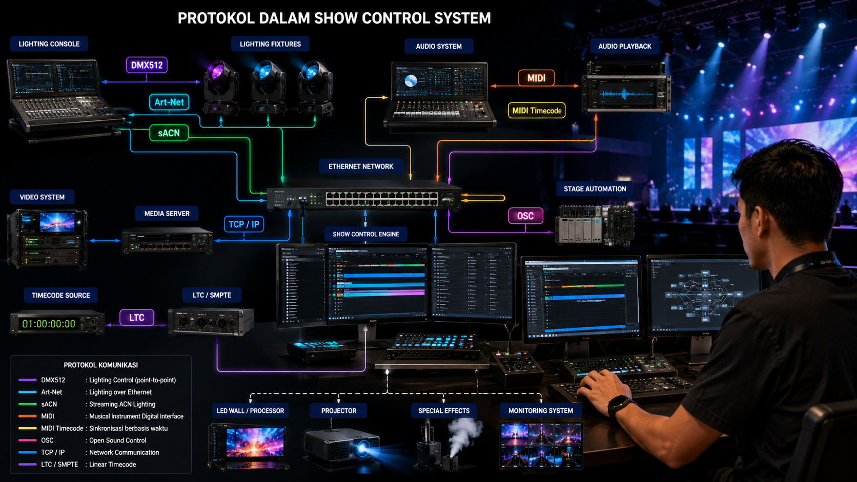 Protokol yang Digunakan dalam Show Control System
